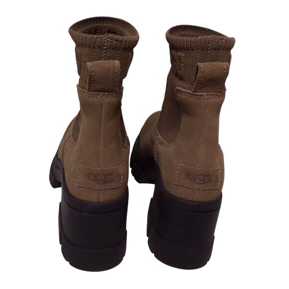 🆕UGG Brooklyn Platform Chelsea Leather Boot Hickory 7.5 - Picture 8 of 12